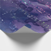 紫の虹色の音符 ラッピングペーパー (角)