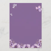 紫の蝶が赤ちゃんシャワーゲームカードを描画 アドバイスカード (裏面)