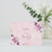 紫の蝶とハートフラワーガール 案内ポストカード (スタンド正面)