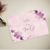 紫の蝶とハートフラワーガール 案内ポストカード