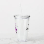 紫の蝶とメッセージカスタム付き アクリルタンブラー (左)