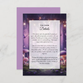 紫の蝶と星空結婚の エンクロージャーカード