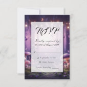 紫の蝶と星空結婚の 出欠カード (正面)
