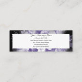 紫の蝶と花の黒 スキニー名刺 (裏面)