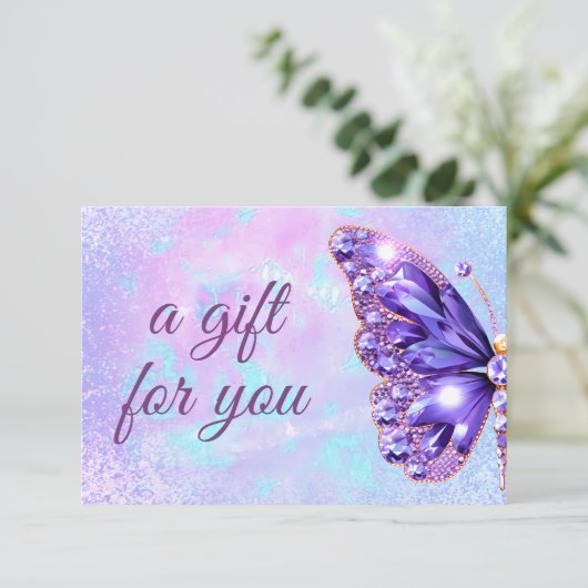 紫の蝶のギフト券 (スタンド正面)