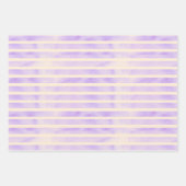 紫の蝶のストライプメタリックギフト ラッピングペーパーシート (正面2)