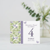 紫の蝶のテーブル番号カード ポストカード (スタンド正面)