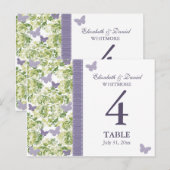 紫の蝶のテーブル番号カード ポストカード (正面/裏面)