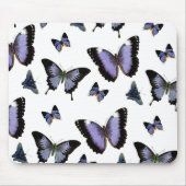 紫の蝶のパターン マウスパッド (正面)