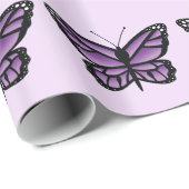 紫の蝶のパターン ラッピングペーパー (ロールコーナー)