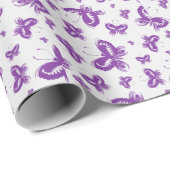 紫の蝶のパターン ラッピングペーパー (ロールコーナー)
