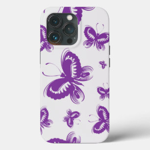 紫の蝶のパターン iPhone 13 PROケース