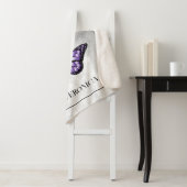 紫の蝶のフローラ パーソナライズされた シェルパブランケット (インサイチュ)