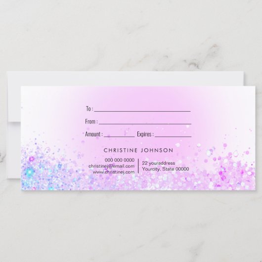 紫の蝶のロゴギフト券 (裏面)