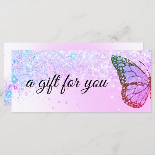 紫の蝶のロゴギフト券 (正面/裏面)