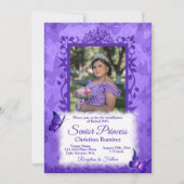 紫の蝶の名誉ある縁どクイーンのインストール 招待状 (正面)