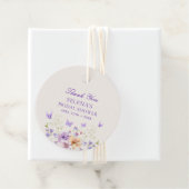 紫の蝶の感謝を贈る ブライダルシャワーのギフトタグ フェイバータグ (インサイチュ)