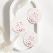 紫の蝶の感謝を贈る ブライダルシャワーのギフトタグ フェイバータグ