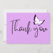 紫の蝶の感謝 サンキューカード (正面)