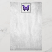 紫の蝶の文パーソナライズされた具 便箋 (正面)