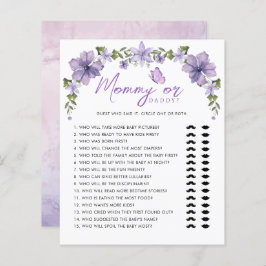 紫の蝶の水色のママまたはパパのゲーム