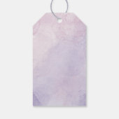 紫の蝶の水色ワイルドフラワーありがとう ギフトタグ (裏面)