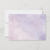 紫の蝶の水色ワイルドフラワーありがとう サンキューカード (裏面)