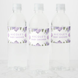 紫の蝶の水色ワイルドフラワー ペットボトルラベル