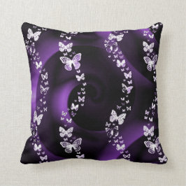 紫の蝶の渦 クッション