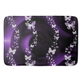 紫の蝶の渦 バスマット