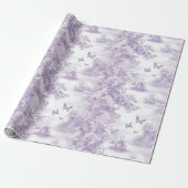 紫の蝶の紫の背景の結婚式 ラッピングペーパー (アンロールド)