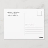 紫の蝶の赤ちゃんシャワーありがとう ポストカード (裏面)