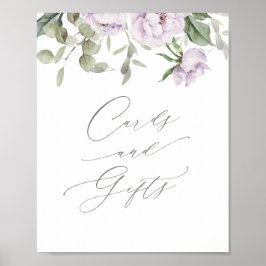 紫の蝶の赤ちゃんシャワーカードとギフト ポスター