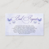 紫の蝶の赤ちゃんシャワー本のリクエスト エンクロージャーカード (正面)