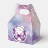 紫の蝶の赤ちゃんシャワー フェイバーボックス (裏面サイド)