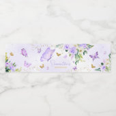 紫の蝶の赤ちゃんシャワー ペットボトルラベル (シングルラベル)