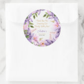 紫の蝶の赤ちゃんシャワー ラウンドシール (バッグ)