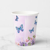 紫の蝶の赤ちゃんシャワー 紙コップ (右)
