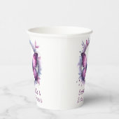 紫の蝶の赤ちゃんシャワー 紙コップ (右)