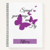 紫の蝶やる気を起こさせる類 ノートブック (正面)