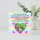 紫の蝶イザヤ41:10聖書の詩 招待状 (スタンド正面)