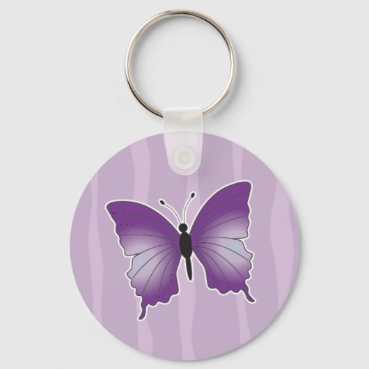 紫の蝶キーチェーン キーホルダー (正面)
