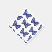 紫の蝶ナプキン スタンダードカクテルナプキン (角)
