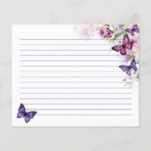 紫の蝶ブライダルシャワーレシピカード (裏面)