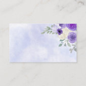 紫の蝶ベビーシャワーおむつラッフル エンクロージャーカード (裏面)