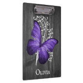 紫の蝶素朴のクリパーソナライズされたップボード クリップボード (右)