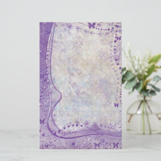 紫の蝶縁ど 便箋 (スタンド正面)