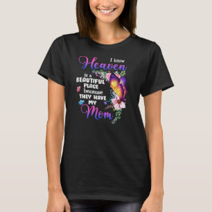 紫の蝶(ちょう)の天国の女性の母 Tシャツ