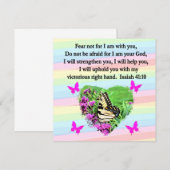 紫の蝶 イザヤ書41:10 聖書の言葉 招待状 (正面/裏面)