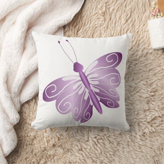 紫の蝶 クッション (ブランケット)